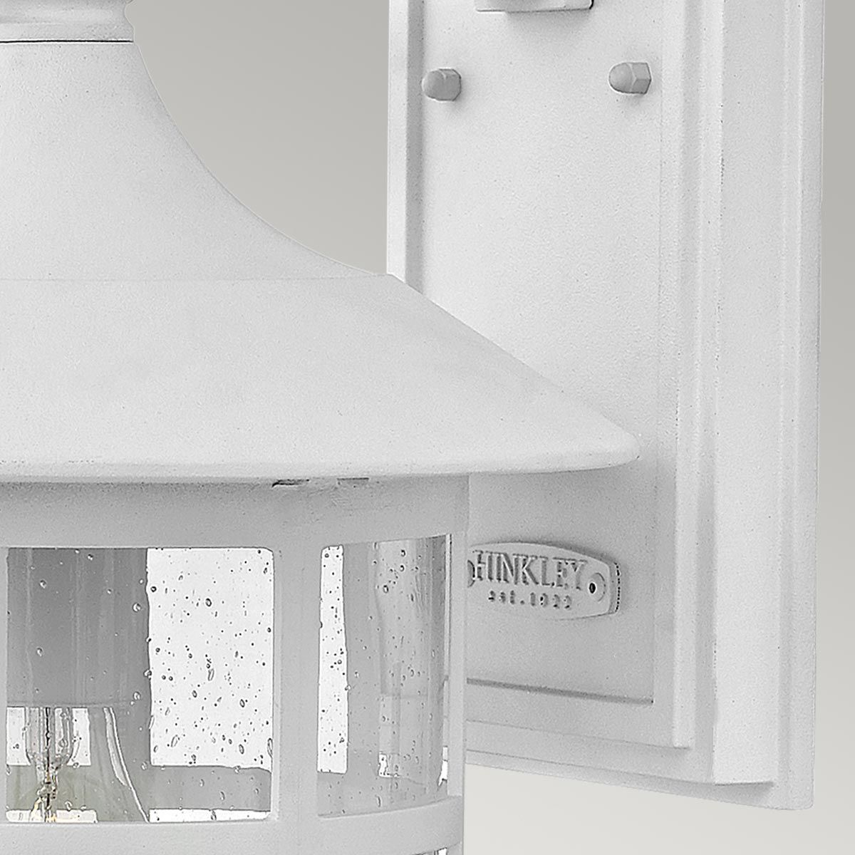 New England Classic 1-Light Outdoor Wall Lantern in Textured White