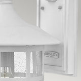 New England Classic 1-Light Outdoor Wall Lantern in Textured White