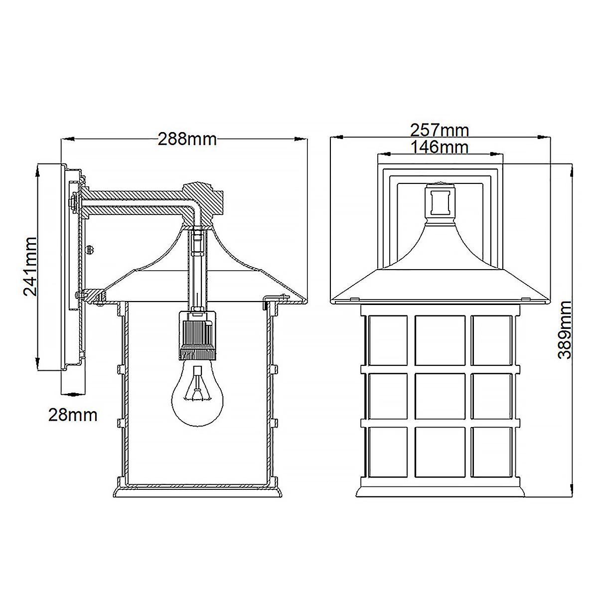 New England Classic 1-Light Outdoor Wall Lantern in Textured White