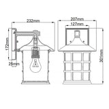 Classic New England-Style Medium Wall Lantern in Textured Black