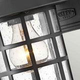 New England Black Wall Lantern with Clear Seeded Glass