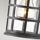 New England Black Wall Lantern with Clear Seeded Glass