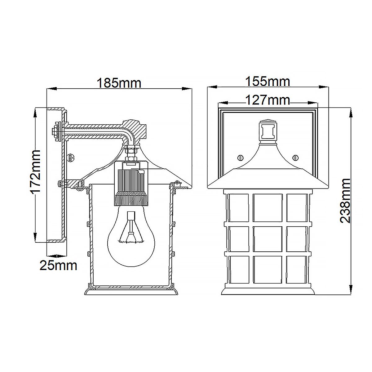 Classic New England 1-Light Textured White Outdoor Wall Lantern