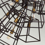 Fulton 13-Light Bronze Foyer Chandelier with Vintage Industrial Design