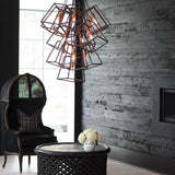 Fulton 13-Light Bronze Foyer Chandelier with Vintage Industrial Design