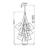 Fulton 13-Light Bronze Foyer Chandelier with Vintage Industrial Design