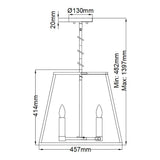 Fulton Industrial Bronze Square Cage 4-Light Pendant Chandelier