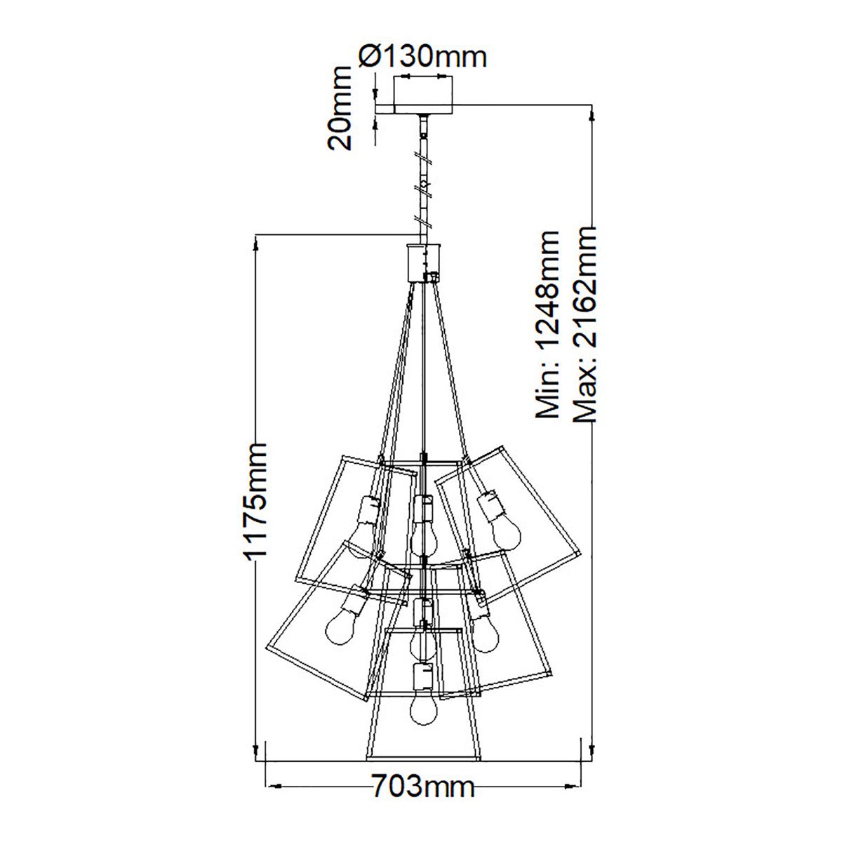 Fulton Industrial Elegance 7-Light Bronze Chandelier