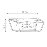 Fulton Vintage Industrial Flush Mount with Bronze and Brass Accents