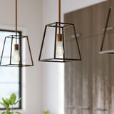 Fulton Vintage Industrial Bronze Pendant Light