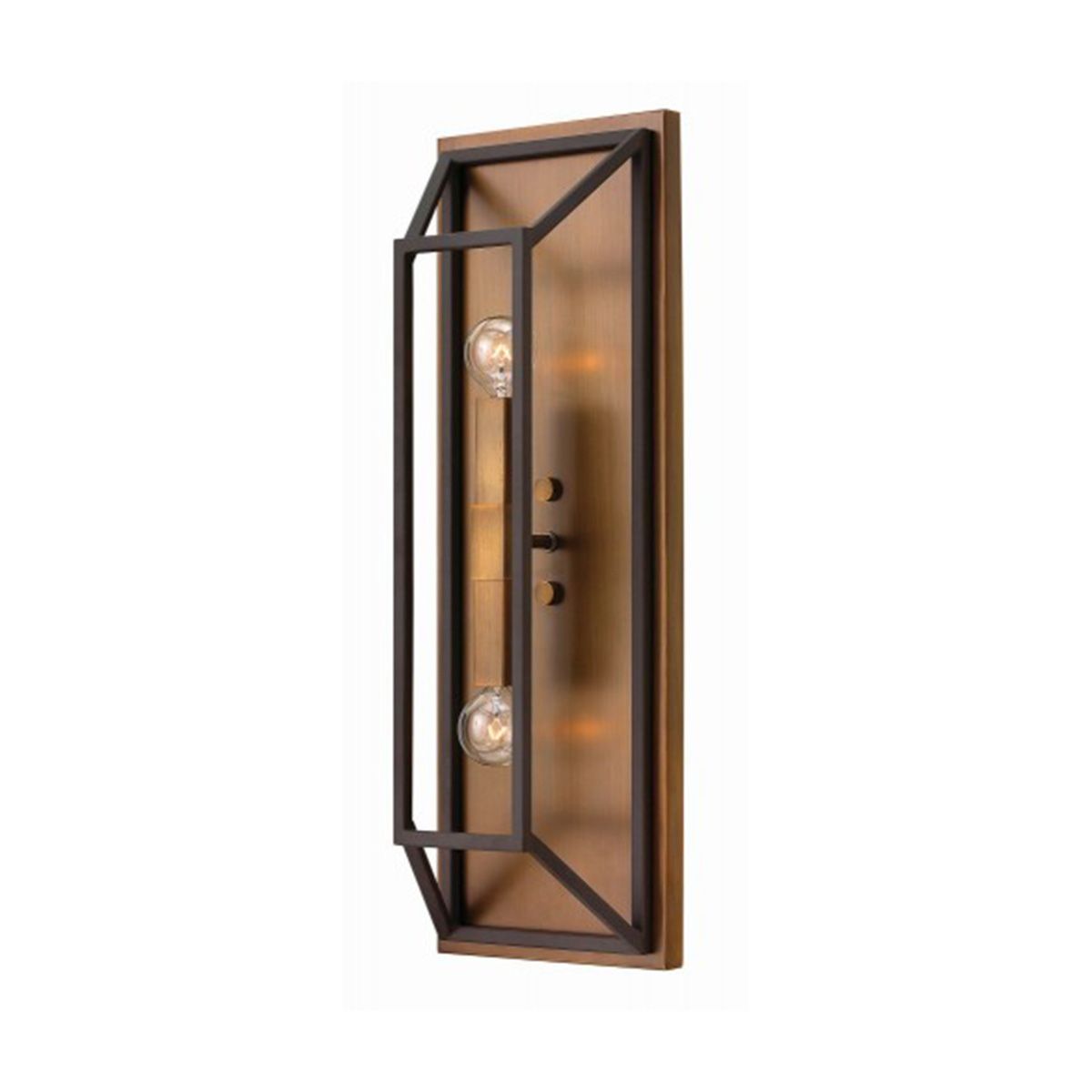Fulton Industrial-Style Dual Wall Light with Frosted Ribbed Glass