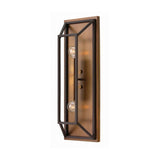 Fulton Industrial-Style Dual Wall Light with Frosted Ribbed Glass