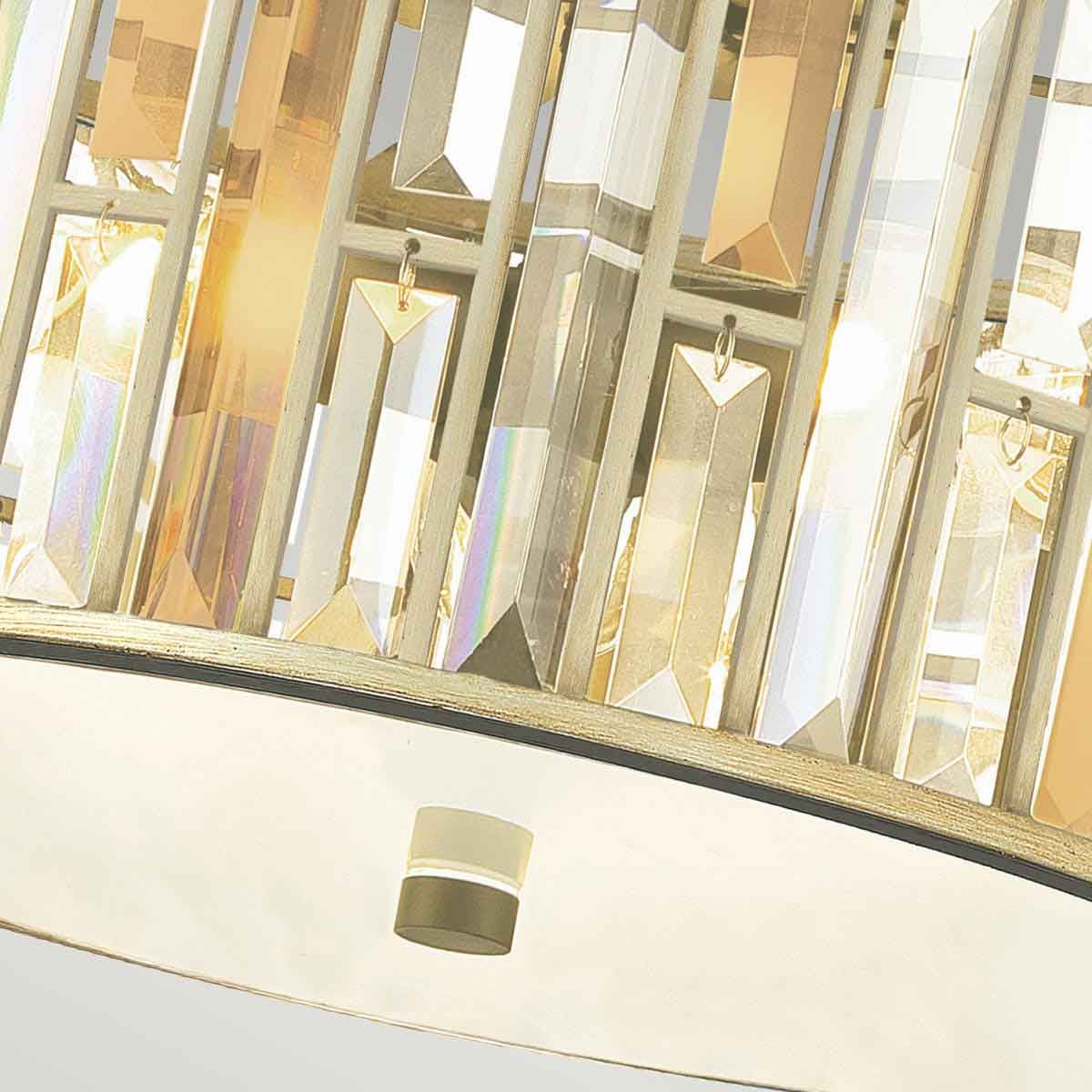 Gemma Silver Leaf Crystal Flush Mount Light