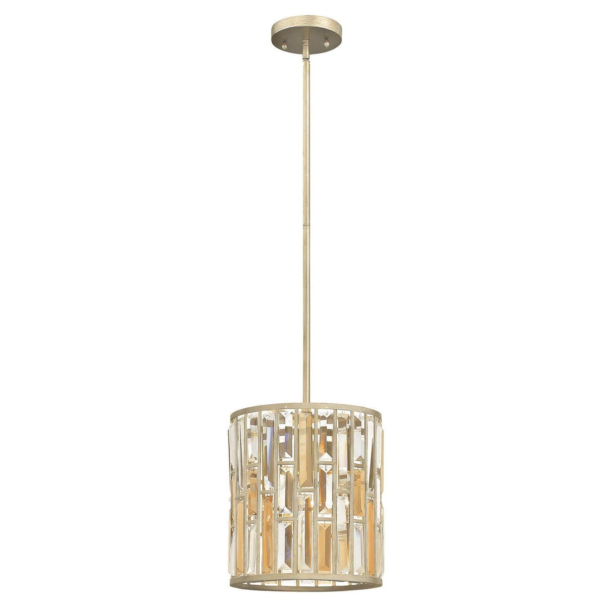Gemma Radiant Crystal Pendant in Silver Leaf Finish