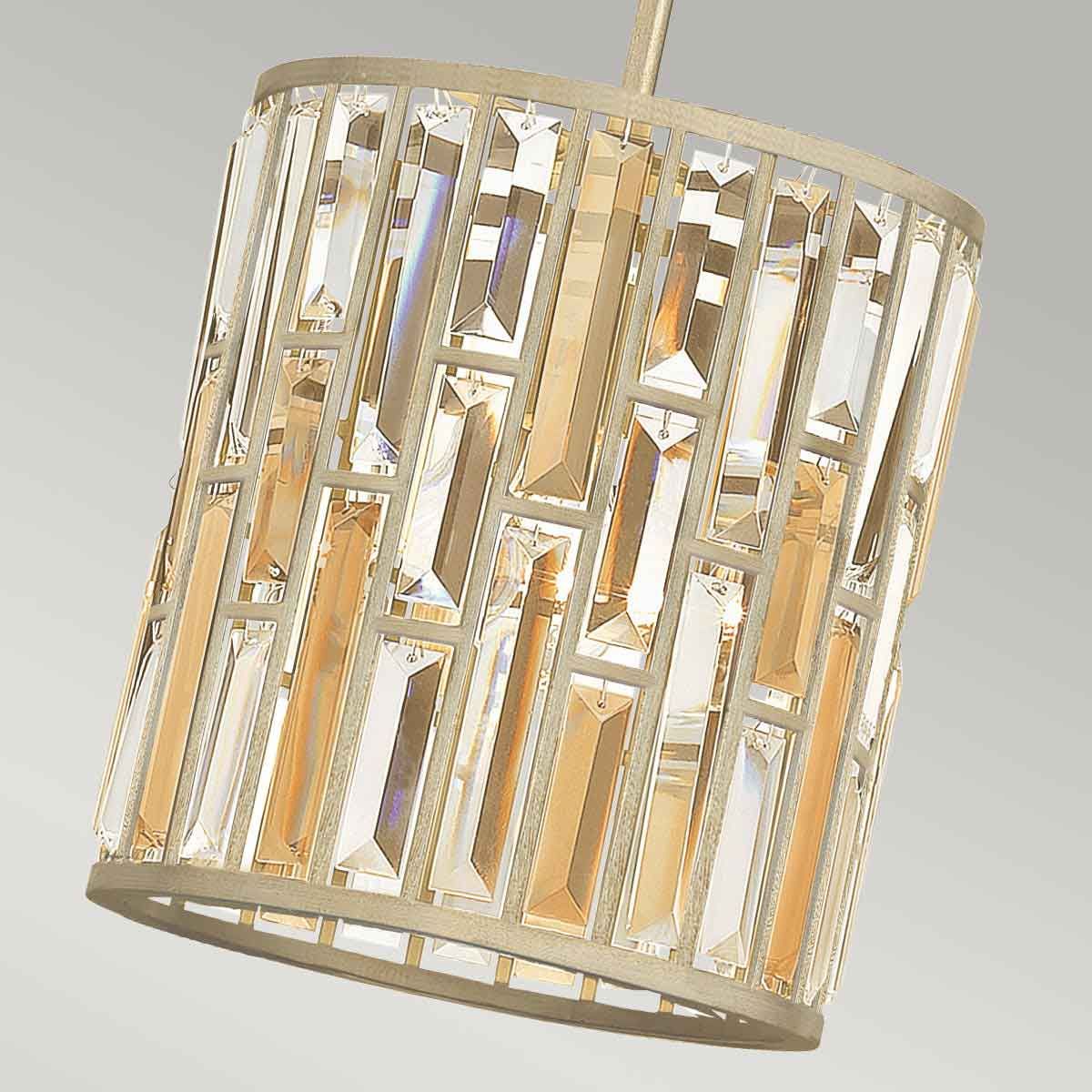 Gemma Radiant Crystal Pendant in Silver Leaf Finish