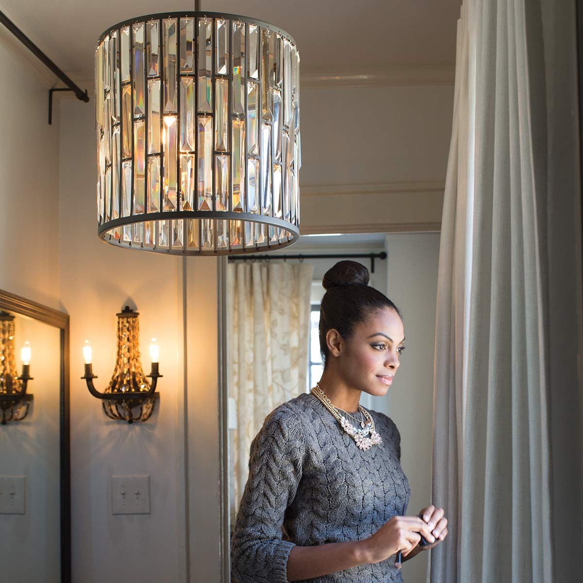 Vintage Bronze Gemma Mini Crystal Pendant Light