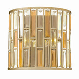 Gemma Silver Leaf and Amber Crystal Wall Sconce