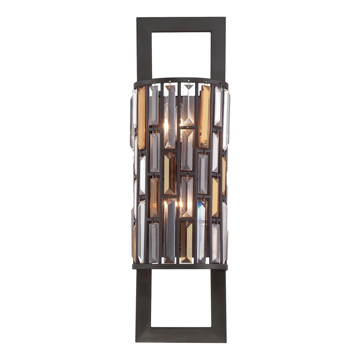 Vintage Bronze Gemma Dual-Light Crystal Wall Sconce