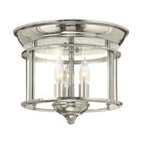 Gentry Tri-Light Polished Nickel Flush Mount Fixture