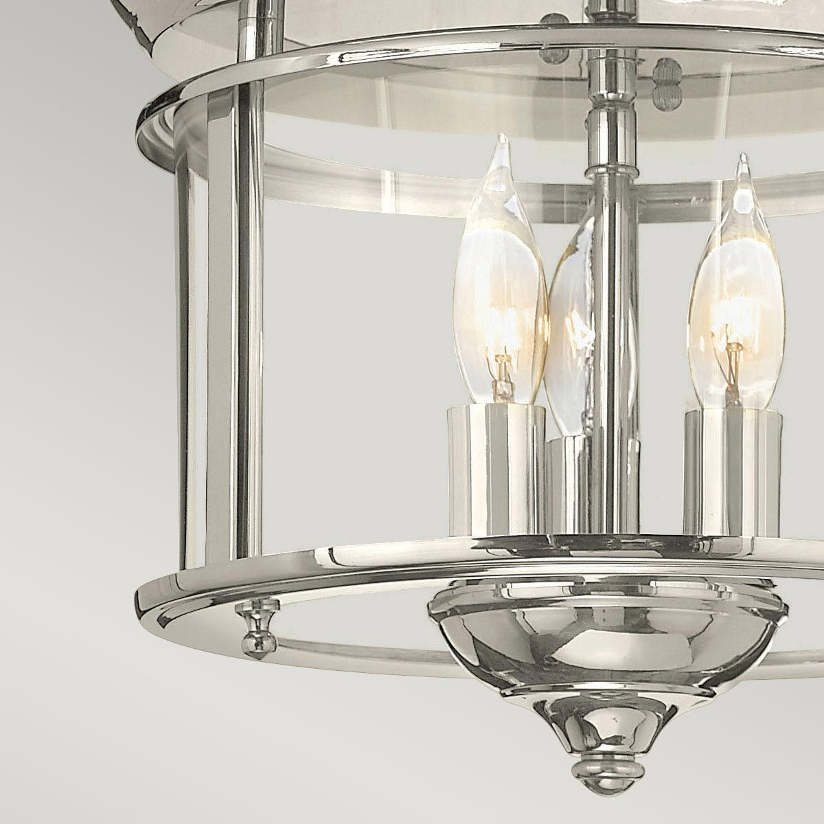 Gentry Tri-Light Polished Nickel Flush Mount Fixture