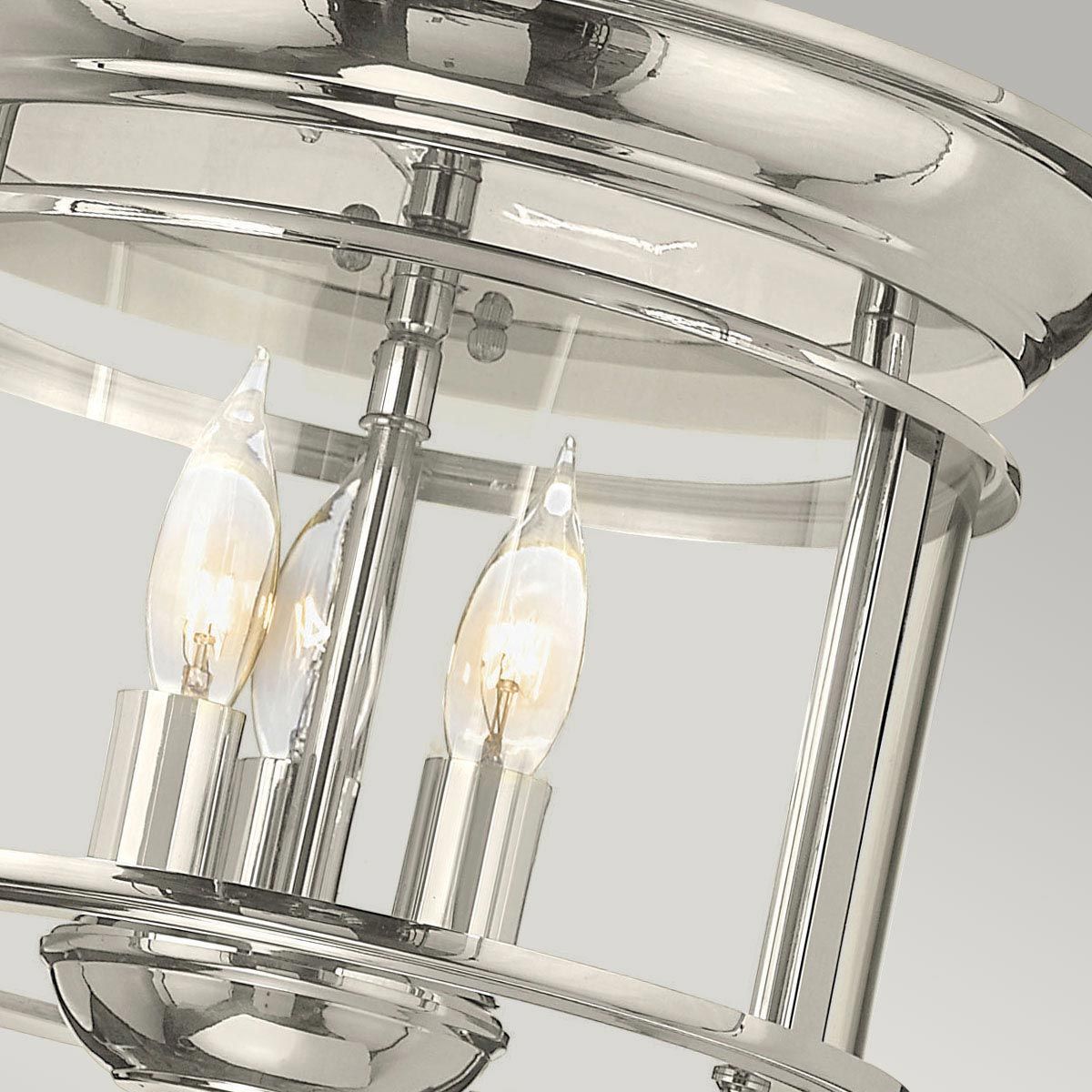 Gentry Tri-Light Polished Nickel Flush Mount Fixture