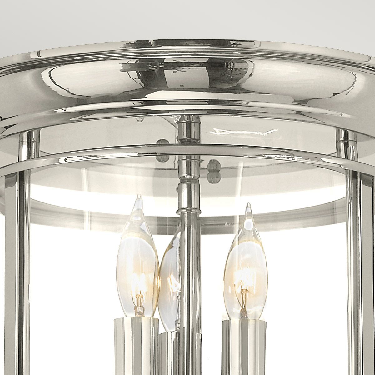 Gentry Tri-Light Polished Nickel Flush Mount Fixture