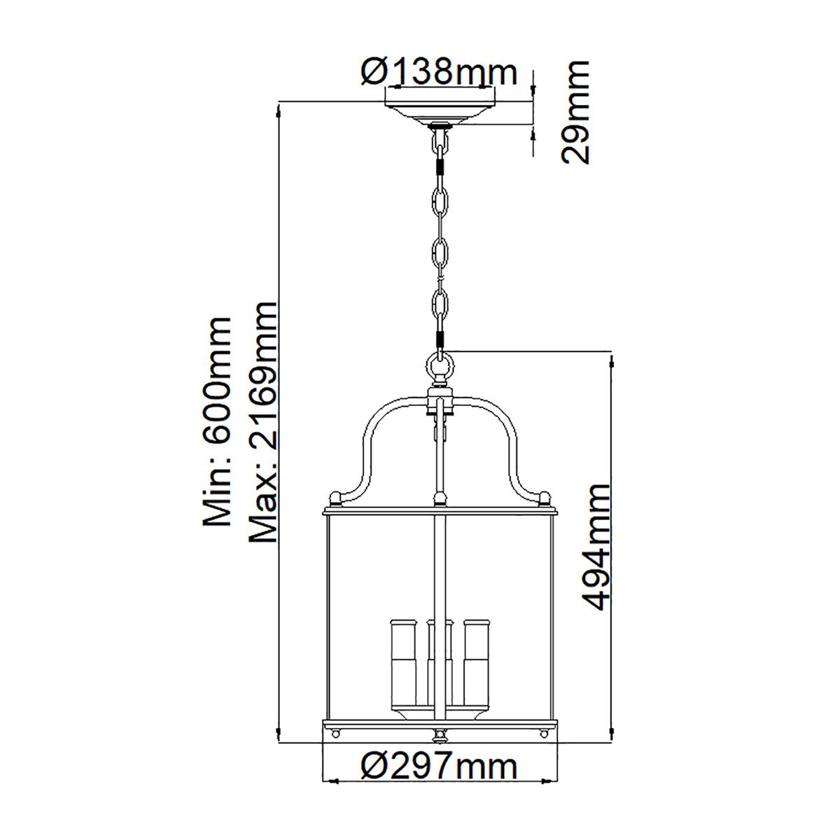 Gentry 4-Light Pendant in Polished Nickel Finish