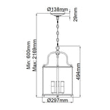 Gentry 4-Light Pendant in Polished Nickel Finish
