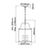 Elegant Pewter Pendant Light - Gentry Medium Design