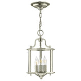Gentry Collection: Polished Nickel Triple Light Pendant with Clear Glass