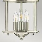 Gentry Collection: Polished Nickel Triple Light Pendant with Clear Glass