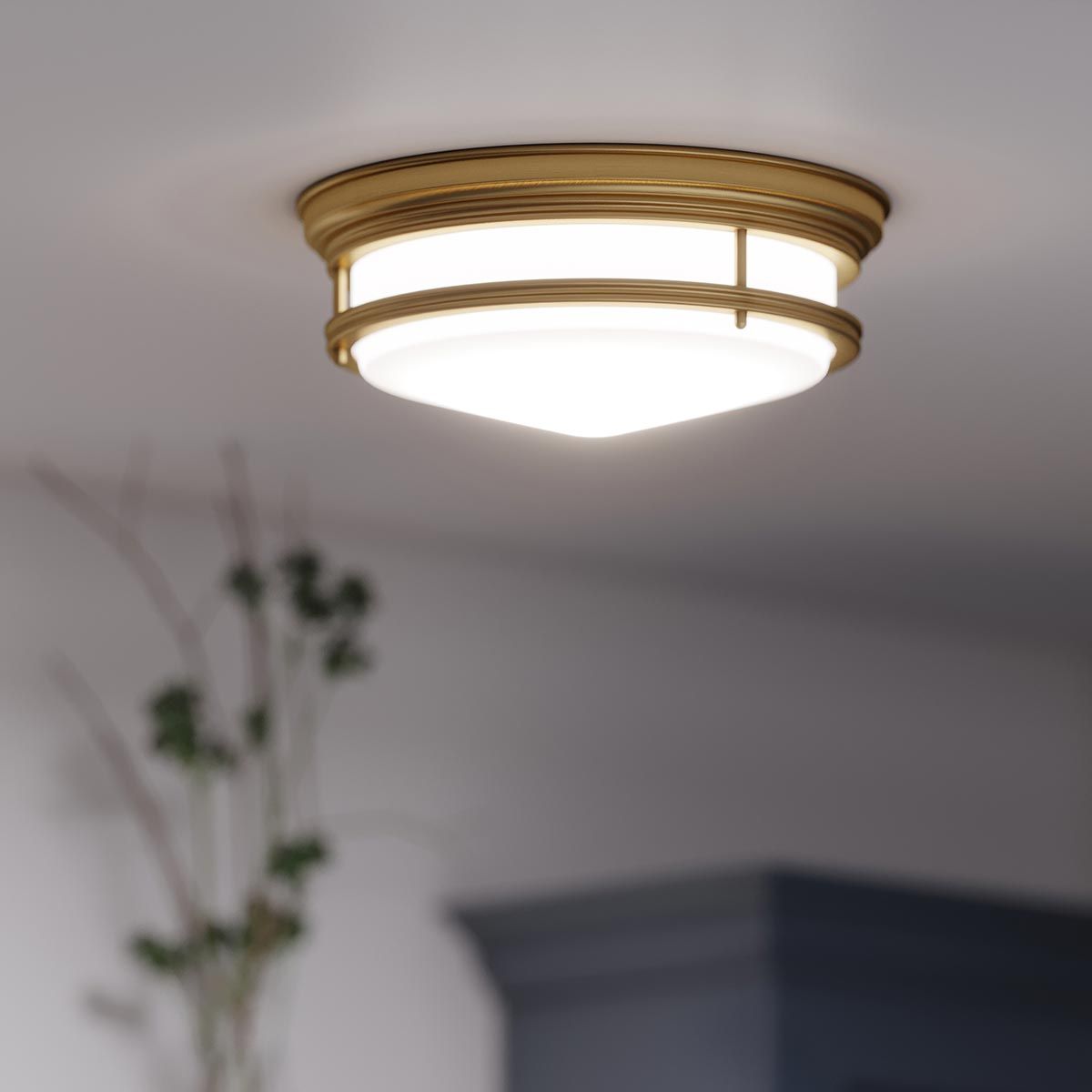 Elegant Hadley Triple Light Flush Mount in Brushed Bronze Finish