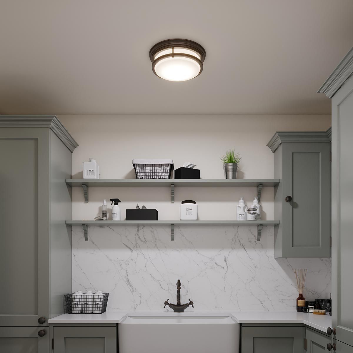 Hadley 3-Light Flush Mount in Oil Rubbed Bronze Finish