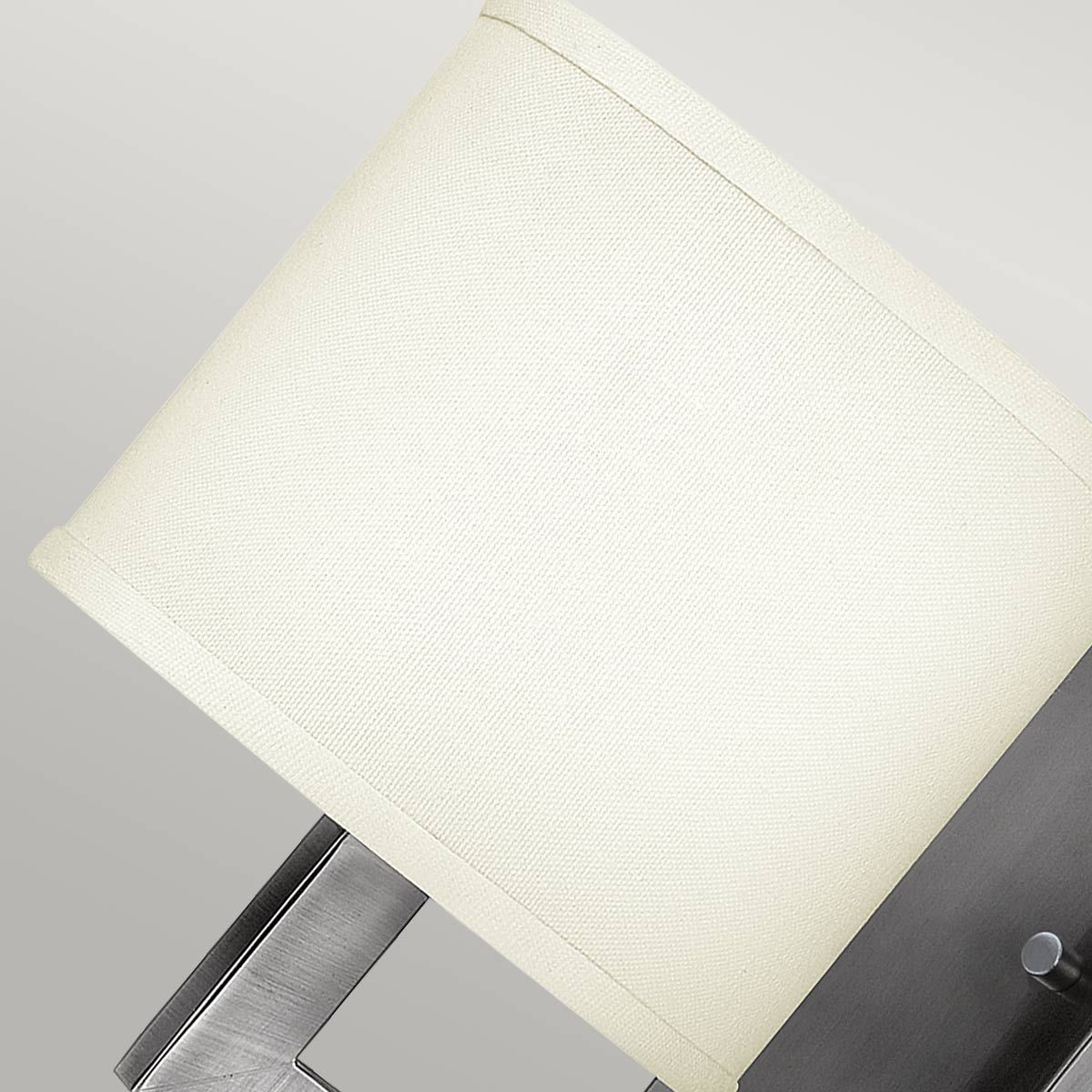 Hampton Antique Nickel Wall Sconce with Etched Acrylic Lens and Linen Shade
