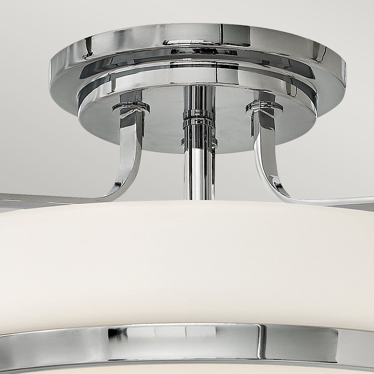Harper Medium Retro Semi-Flush Light - Polished Chrome Finish