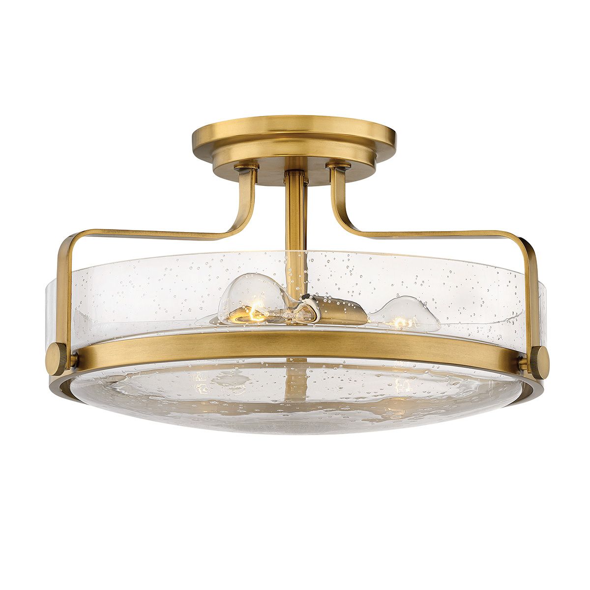 Harper 3 Light Medium Semi-Flush Heritage Brass