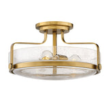 Harper 3 Light Medium Semi-Flush Heritage Brass