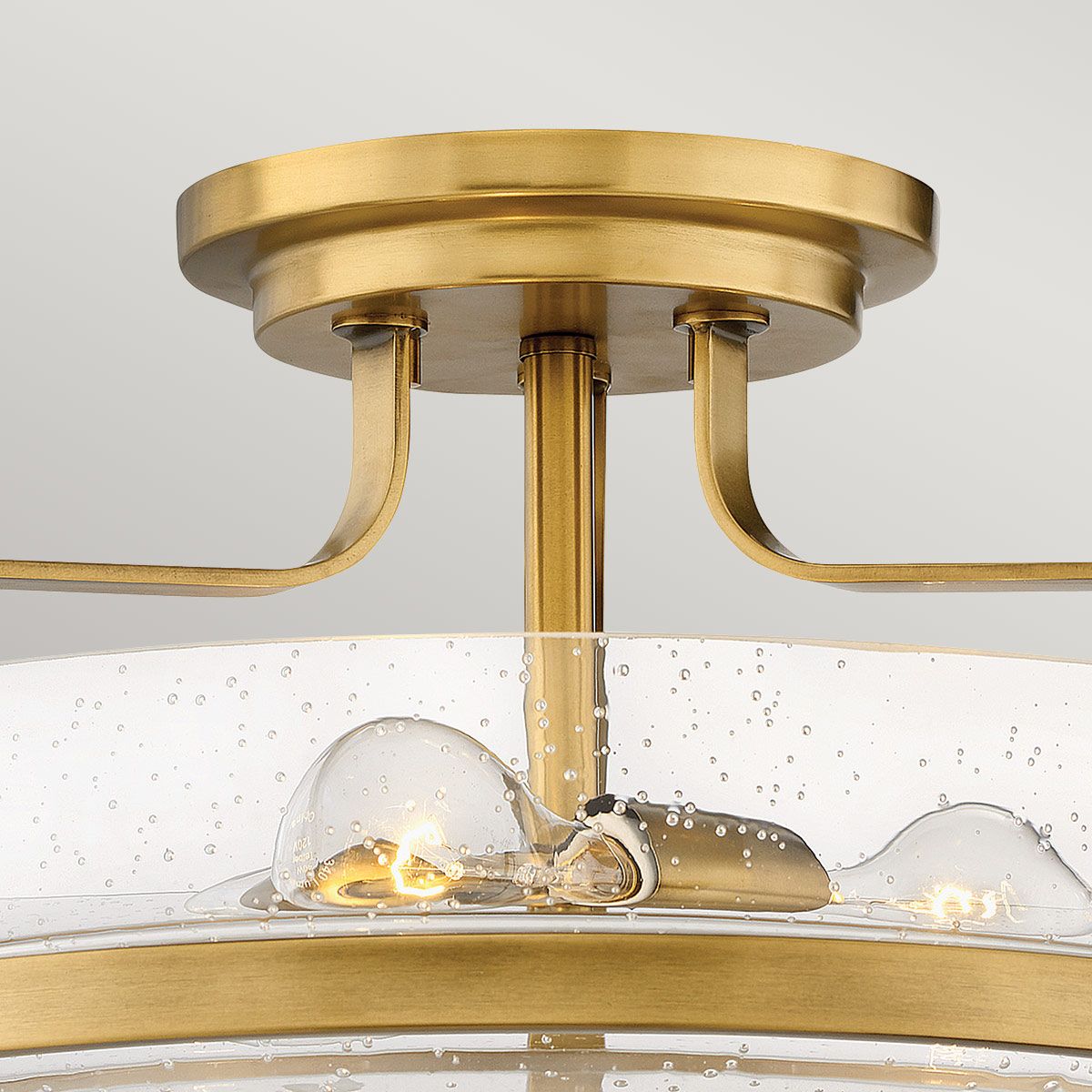 Harper 3 Light Medium Semi-Flush Heritage Brass