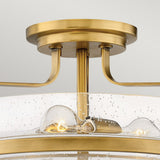 Harper 3 Light Medium Semi-Flush Heritage Brass