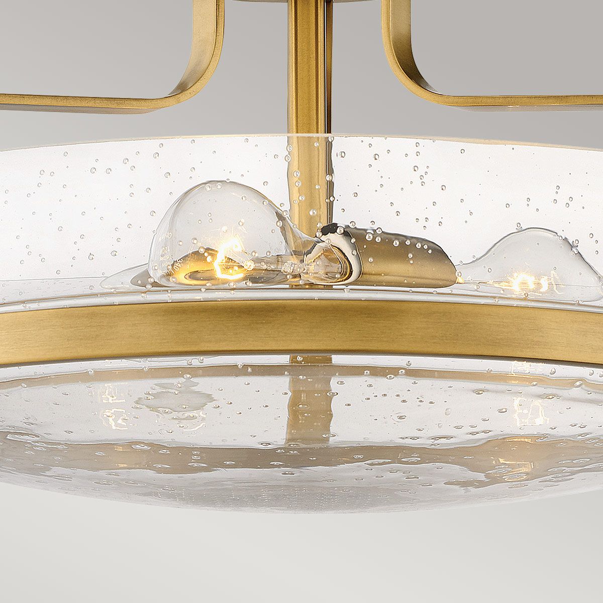 Harper 3 Light Medium Semi-Flush Heritage Brass