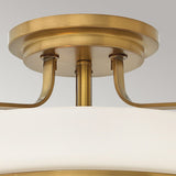 Harper Medium Retro Semi-Flush Light - Heritage Brass Finish