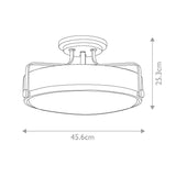 Harper Medium Retro Semi-Flush Light - Heritage Brass Finish