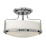 Harper Small Semi-Flush Mount Light - Opal Glass and Chrome Finish