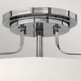 Harper Small Semi-Flush Mount Light - Opal Glass and Chrome Finish