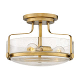 Harper 3 Light Small Semi-Flush Heritage Brass