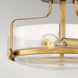 Harper 3 Light Small Semi-Flush Heritage Brass