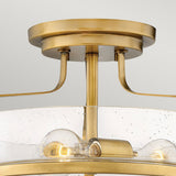 Harper 3 Light Small Semi-Flush Heritage Brass