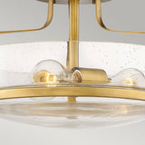 Harper 3 Light Small Semi-Flush Heritage Brass