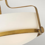 Harper Small Semi-Flush Ceiling Light - Opal Glass & Heritage Brass Finish
