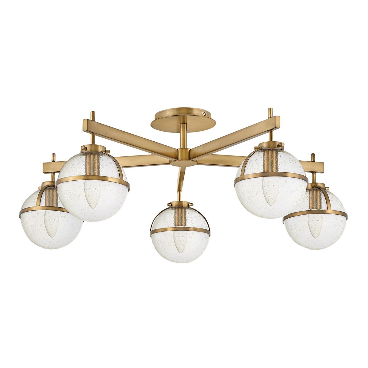 Hollis 5 Light Semi-Flush Heritage Brass